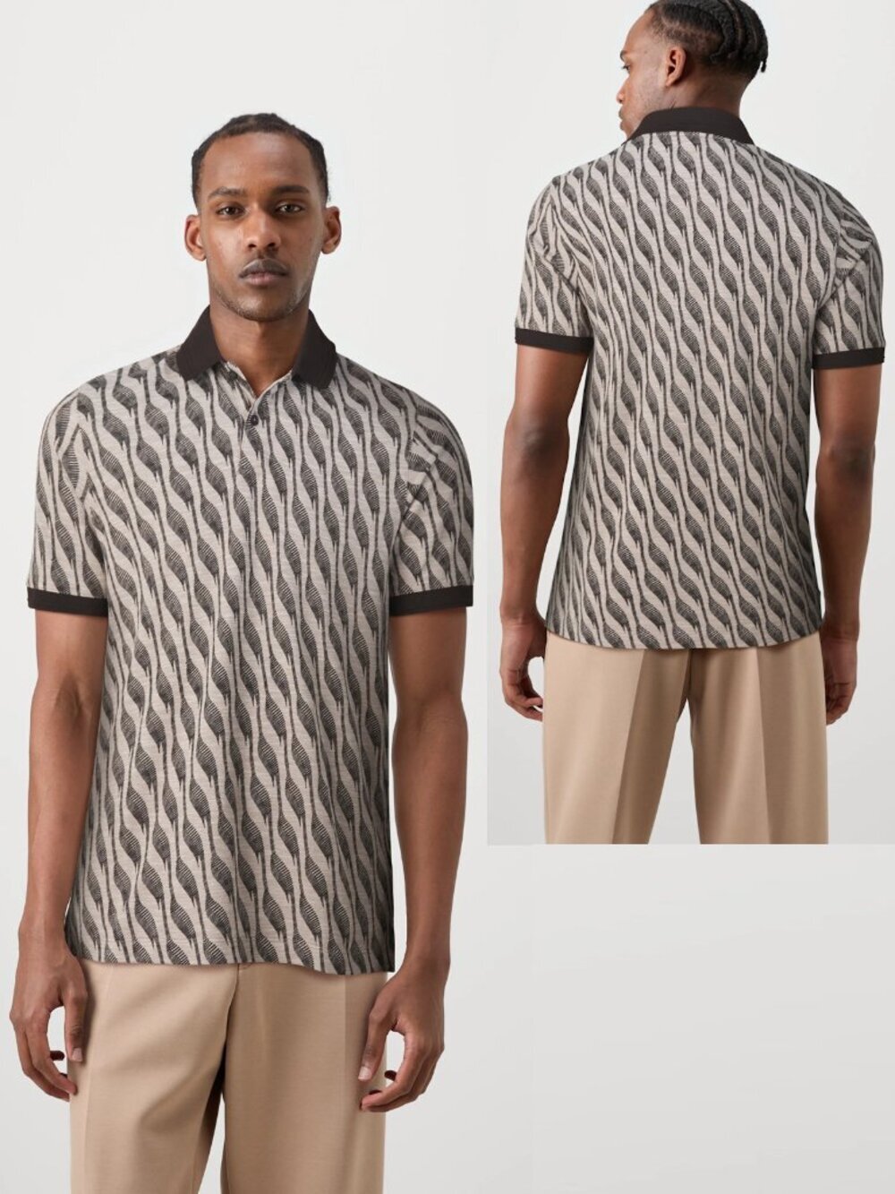 NWT New $125 Ted Baker London Jacquard Cotton Polo Shirt Size 4 US L